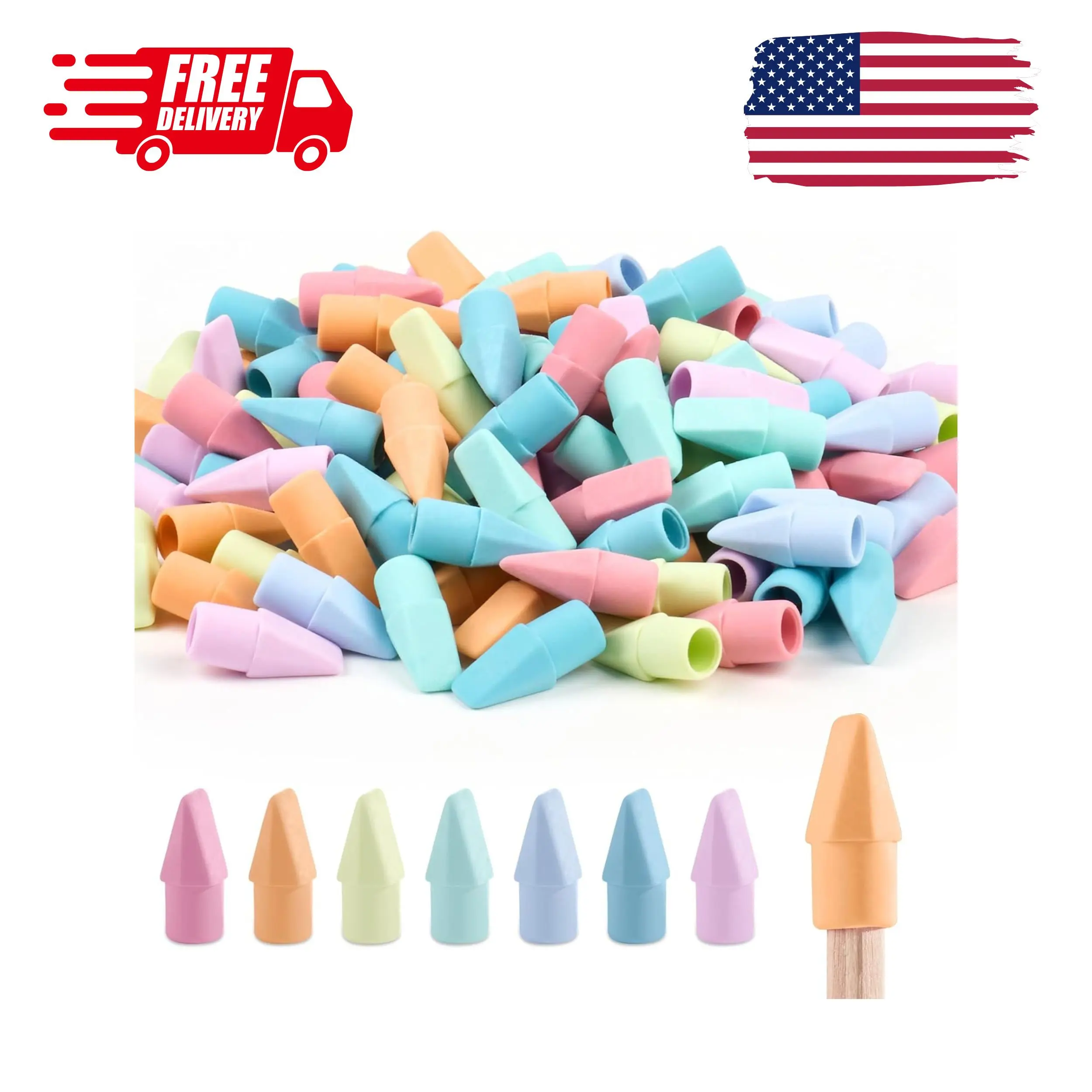 120 Pack Pencil Top Erasers, Cap Eraser Toppers 7-Color