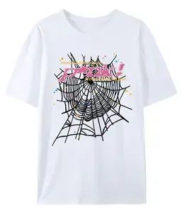 Nevermind the Spider unisex youth street spider letter web printed T-shirt unisex loose cotton short sleeved top for man and woman Casual