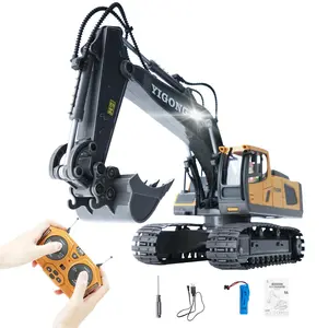 2.4G Remote Control Excavator Toy, 1 Count 11-channel Remote Control Construction Truck, Engineering Vehicle Toy with Light & Music
