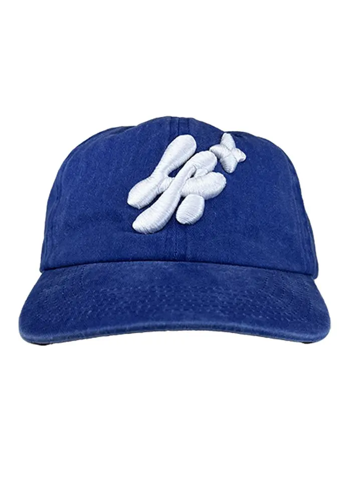 LA PUFF COTTON DAD KAP - BLUE Cotton Tilt Brim Low for Maximum Protection Future Past Present Relic of Time Capsule