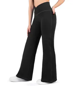 NirJEANS Crossover Wide Leg Jeggings with Pockets for Women