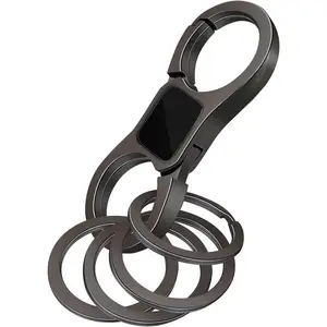 Key Chain Quick Release Spring with 4 Key Rings Heavy Duty   Organizer for Men and Women