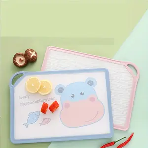 Creative Kitchen Fruit Cutting Board, Cooking Cutting Board, Baby Food Plastic Chopping Board, Home PP Cutting Board, Hamster Cartoon Non-Slip Dual-Sided
