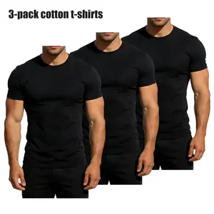 3pcs Womens Cotton Crewneck T-Shirts Solid Black MultipackBulk Value Pack Plain Blank Basic Tees Short Sleeve ShirtEssential Clothes for Layering Printing Everyday Clothing summervibes