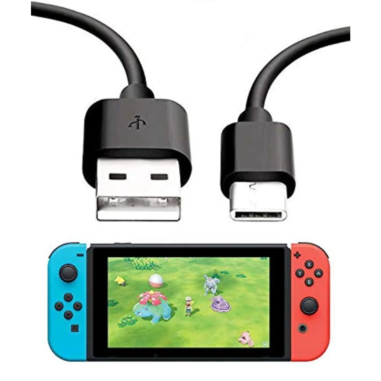 10FT Extra Long Electronic USB-C Charging Cable for Nintendo Switch-Lite, Home/Car Compatible, Black or White (AC Adapter/Car Charger Not Included)