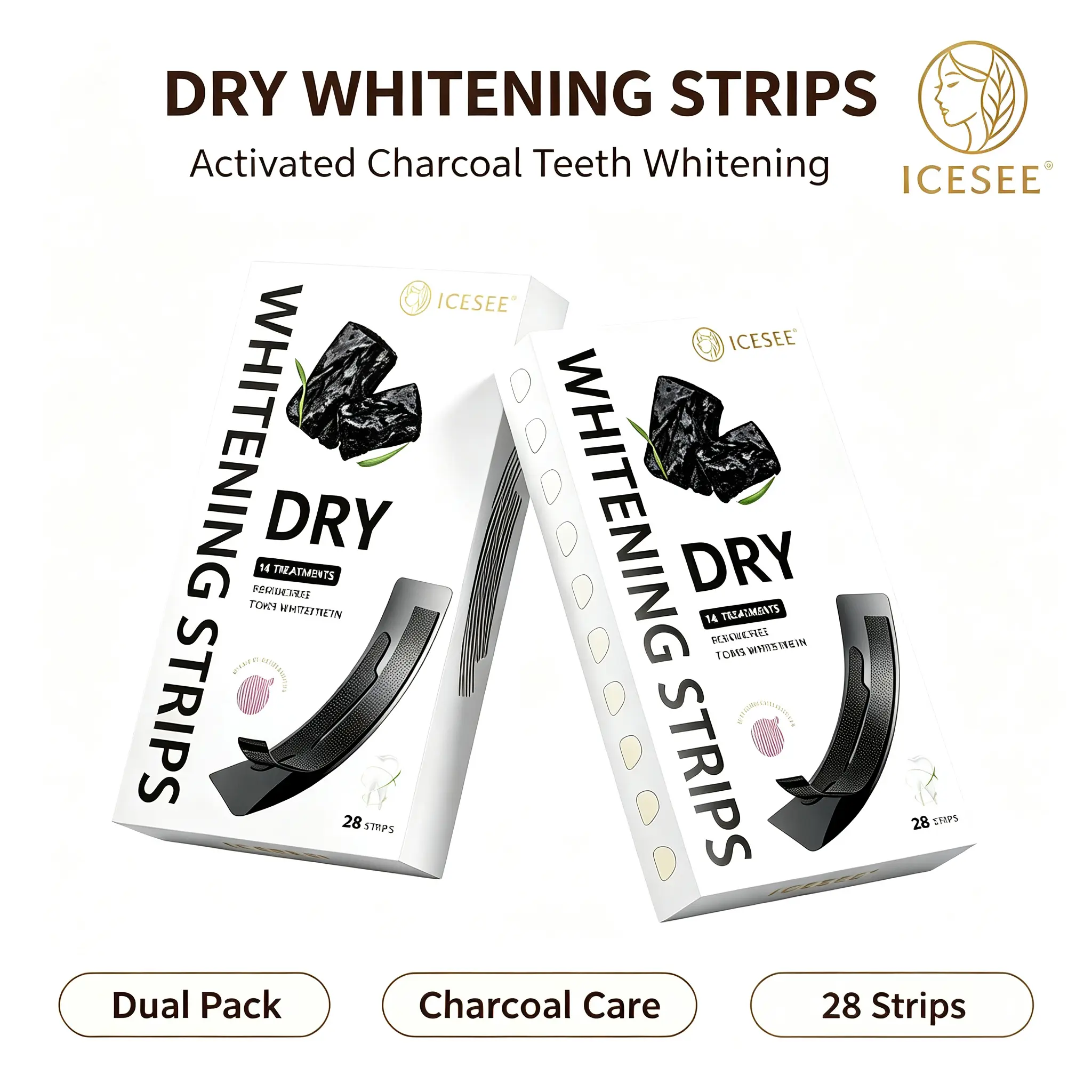 【Buy 1 Get 1 Free】 ICESEE Bamboo Charcoal Whitening Tooth Strips (Dry Type) are suitable for sensitive teeth, gentle, easy to use, and portable, helping you achieve a confident smile – a must-have for dates!#summerwins #dealsforyoudays, Teeth Brightening
