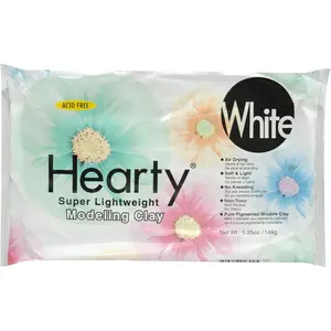 Padico Hearty Clay, White, Lightweight Air Dry Clay 149g (5.25 oz) | Fine & Smooth Texture  for Dolls, Miniatures, Embellishments
