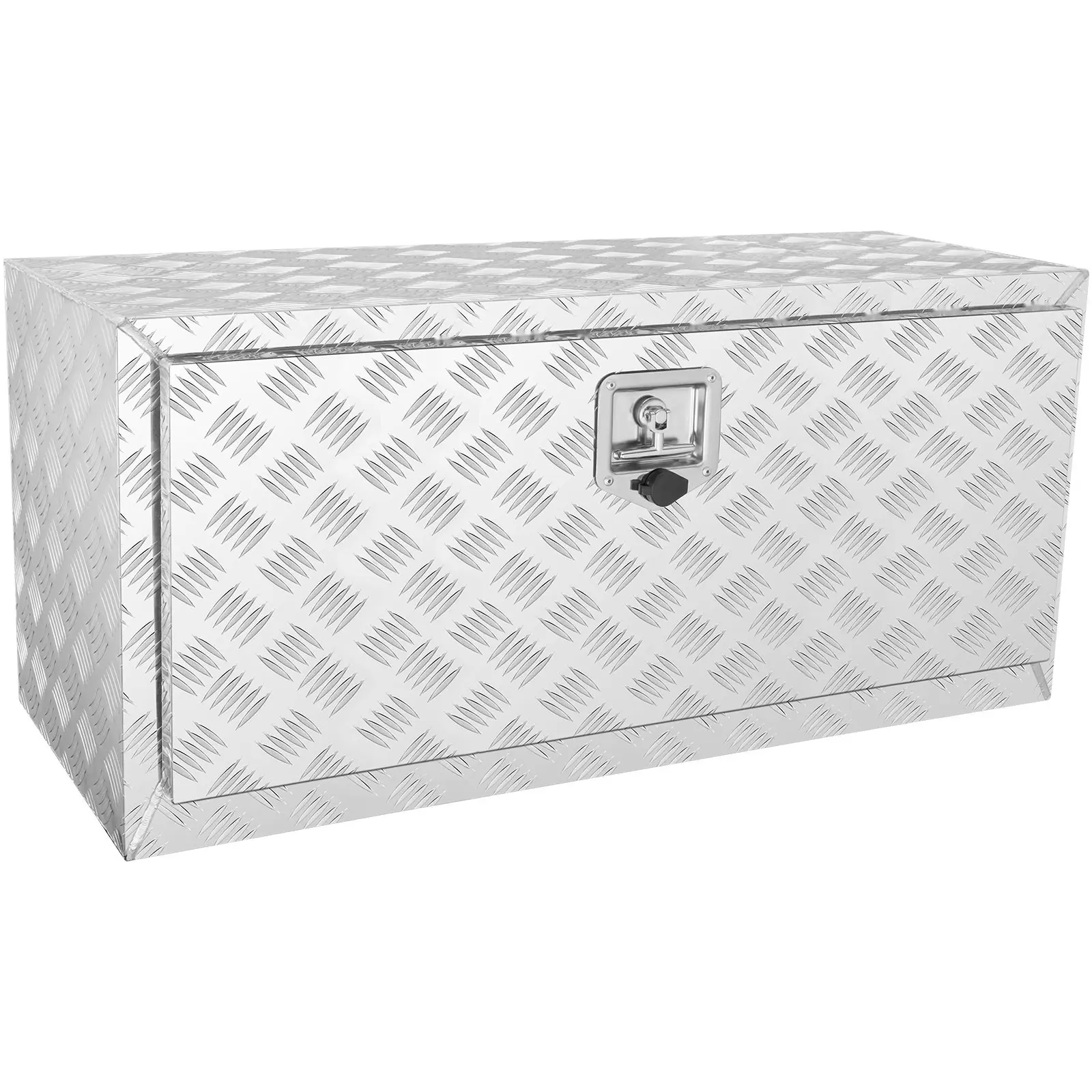 Underbody Aluminum Diamond Plate Truck Box, 36"×17"×18" Pickup Storage Box, Heavy-Duty Weatherproof Tool Box With Lock And Keys, Waterproof Trailer Storage Box With T-Handle Latch For Truck, Van, Trailer