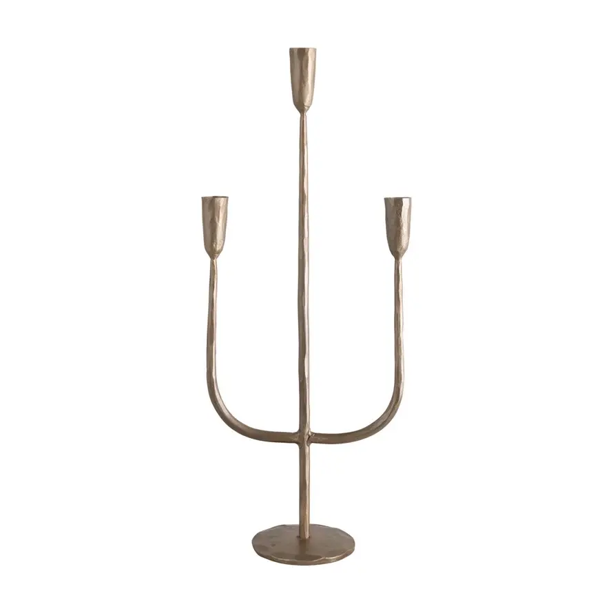 Hand forged metal candelabra