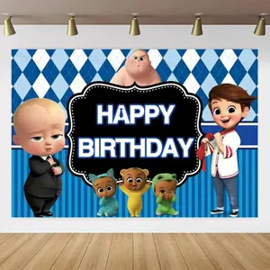 Cartoon Business Baby Theme Birthday Party Tapestry Birthday Party Supplies Decoration Banner