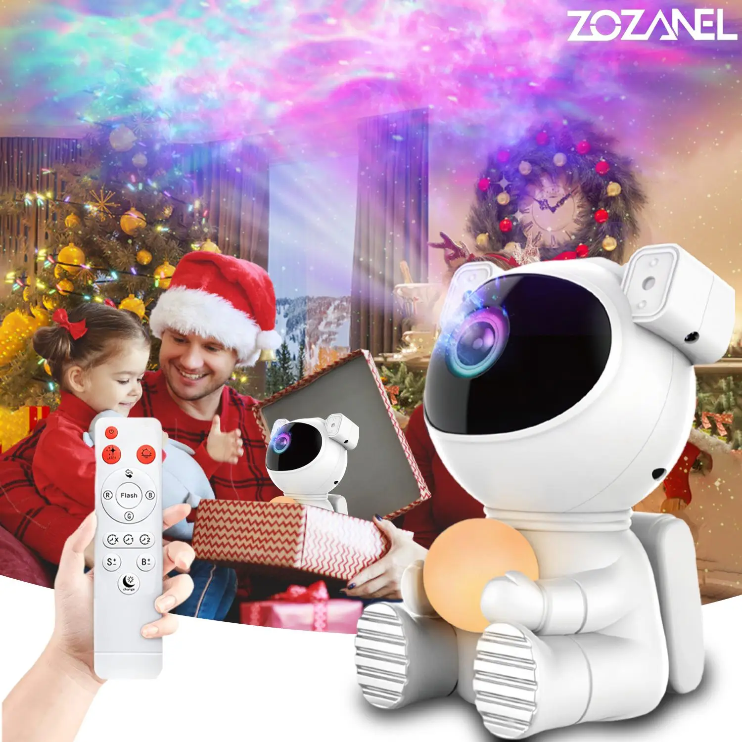 Fall Astronaut Galaxy Projector Night Light, Room Lights with Remote Control, Portable Star Projector Night Lamp, Ambient LED Lights for Bedroom Livin