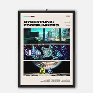 REDWOODSTOSEA Stunning Cyberpunk Edgerunners Wall Art Poster Unframed For Anime Lovers In Various Sizes For Every Space Decor Print