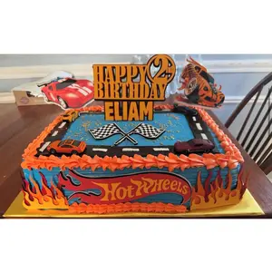 Hot Wheel Cake Topper, Racing cake decor, Car Cake Topper