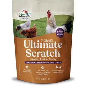 Manna Pro 7-Grain Ultimate Chicken Scratch - Scratch Grain Treat for Chickens and Other Birds - Non-GMO Natural Ingredients - 10 lbs