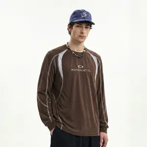 TECHLATION Color Block Splicing Fashion Long Sleeve T-Shirt Streetwear Sporty 2026 Spring Summer New Arrival Trendy Top Colorblock Hooded Tee graphic tee