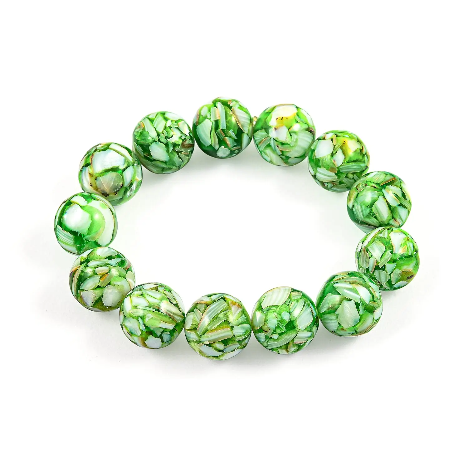 Mosaic Yellow Shell Pearl Stretch Bracelet