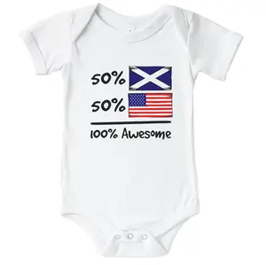 50% Scottish 50% American 100% Awesome Cute Scotland Flag Baby Bodysuit - Infant One Piece