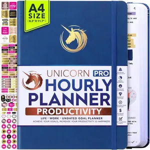 Hourly Planner - Undated Daily, Weekly & Monthly Planner with Budget Section | A 12 Month  to Increase Productivity & Happiness | Life Organizer & Gratitude Journal - Vertical Format
