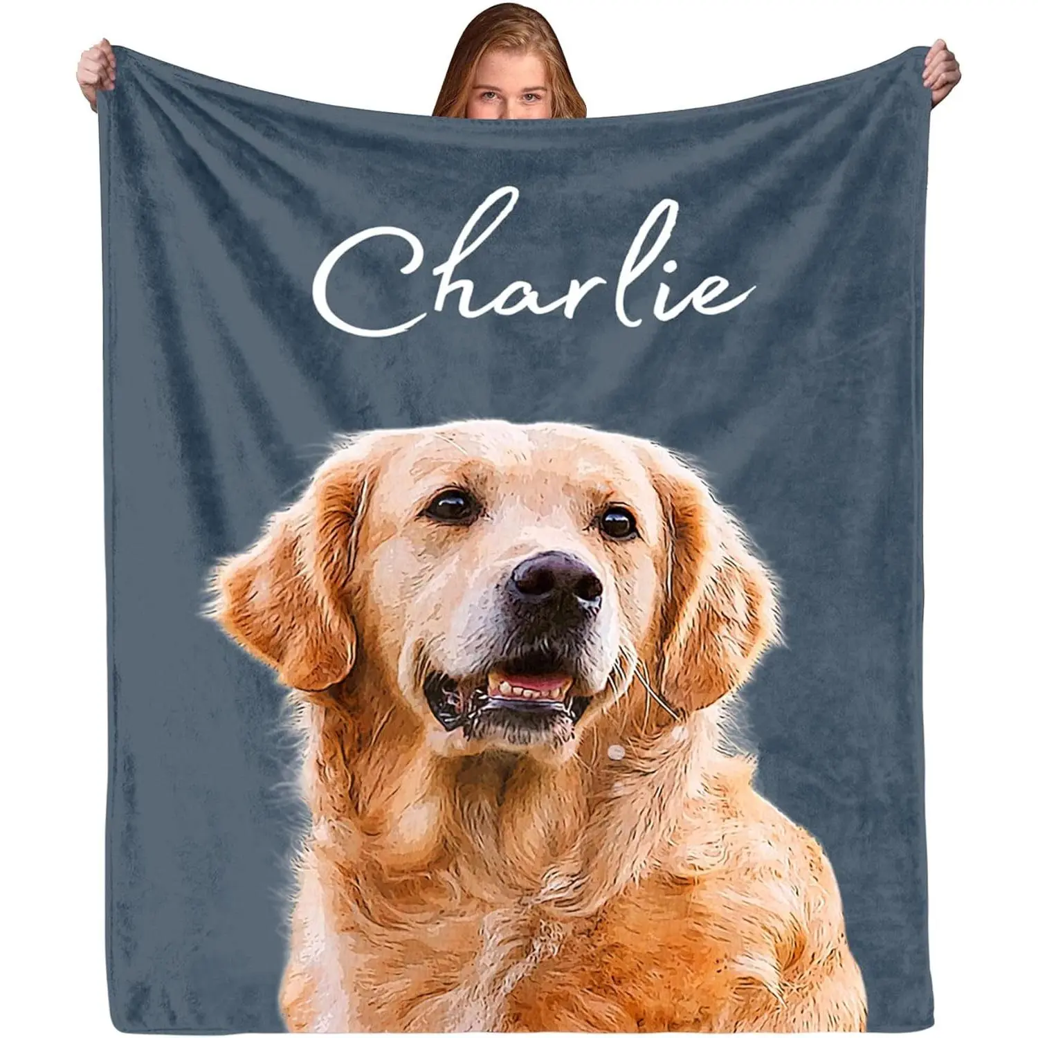 Custom Dog Face Blanket- Snuggle With Your Best Friend!Personalized Memorial Gift For Pet Lovers, Christmas Gift Idea/1