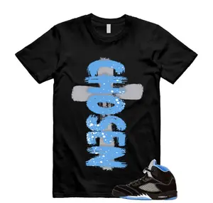 Chosen Shirt To Match 5 Retro Black University Blue White 2026, Black/University Blue Sneaker Matching Shirt, Cotton Unisex Graphic T-Shirt