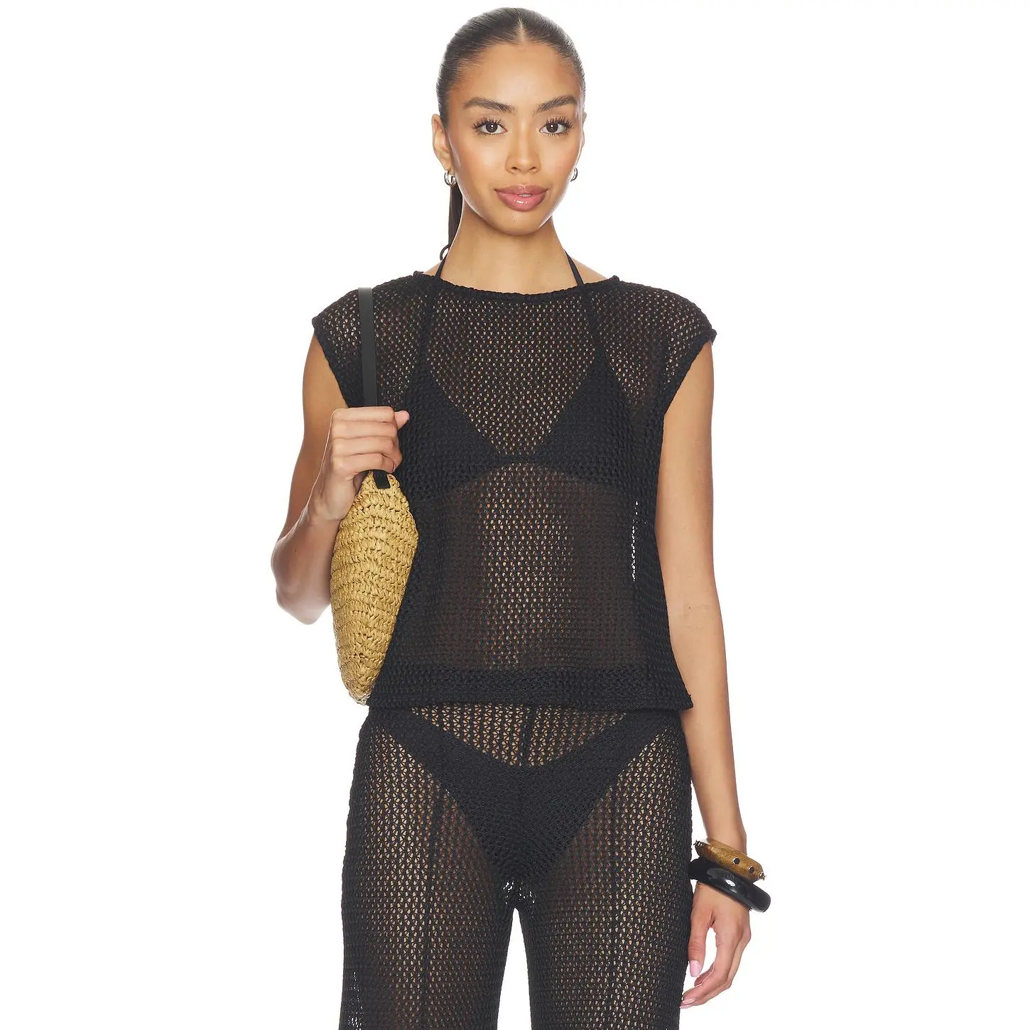 Ripley Rader Fishnet Lounge Tank in Black