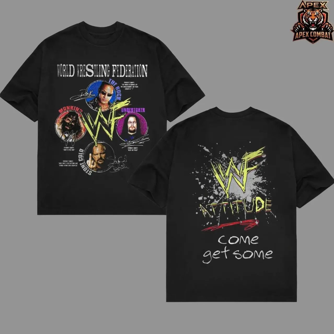 WWF Attitude Come Get Some T-Shirt, WWE Wrestling Tee