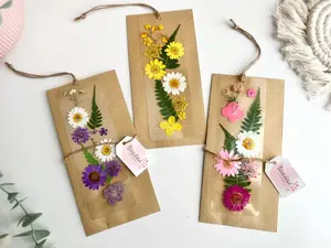 Laminated Floral Bookmark with Name TT Ultra-thin Design Real Pressed Flowers Soft Tassel Perfect Gift for Bookworms & Book Club Friends Minimalist Aesthetic Lover Stocking Stuffers Christmas Gifts Under $20