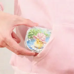 Duck with Flower Hat Print Retainer Case, Cute Pond Duck Orthodontic Storage Box, Lightweight Portable Container for Retainers