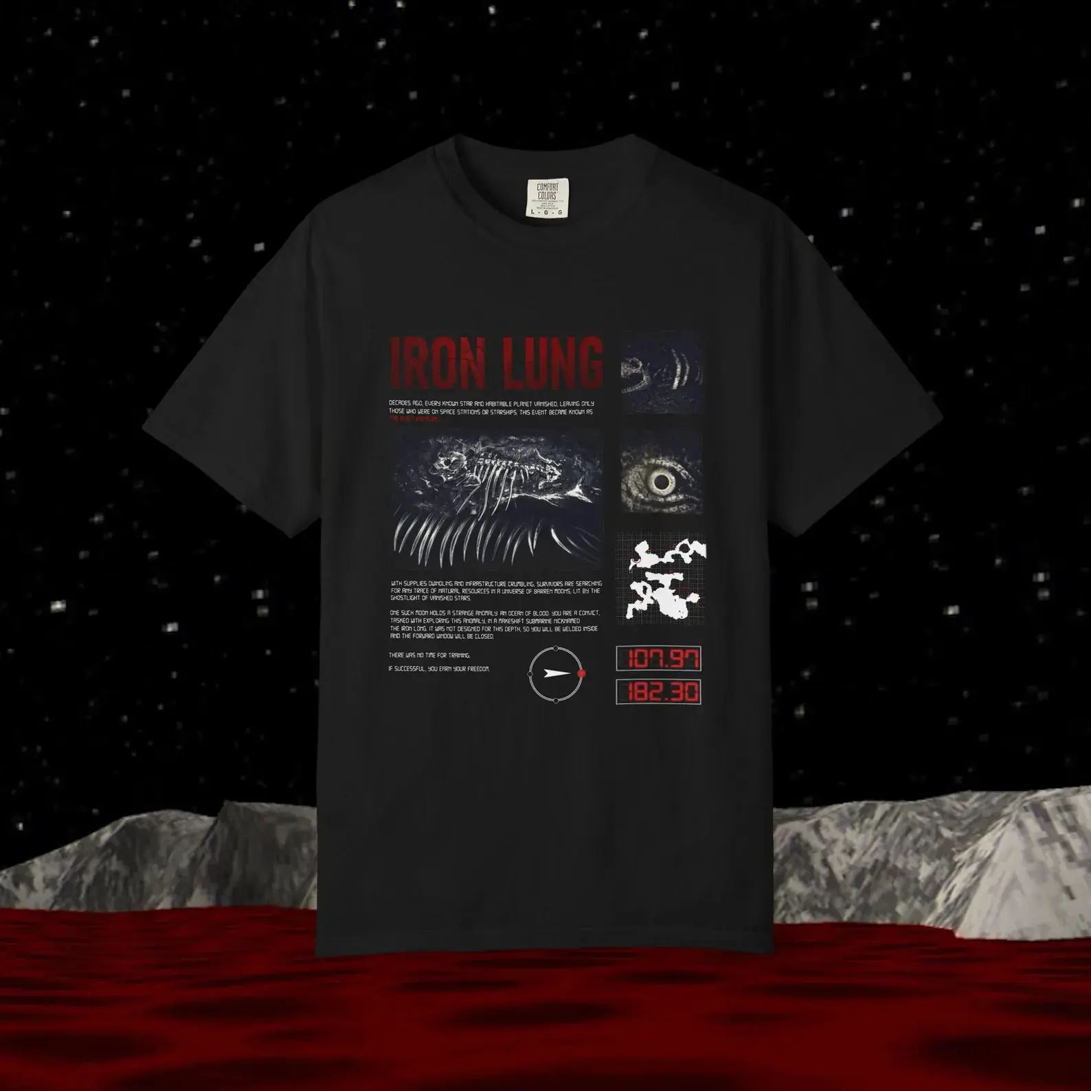 Iron Lung Short Sleeve T-Shirt, Horror Movie Game Tee, Markiplier Inspired Shirt, Indie Psychological Horror Fan Apparel