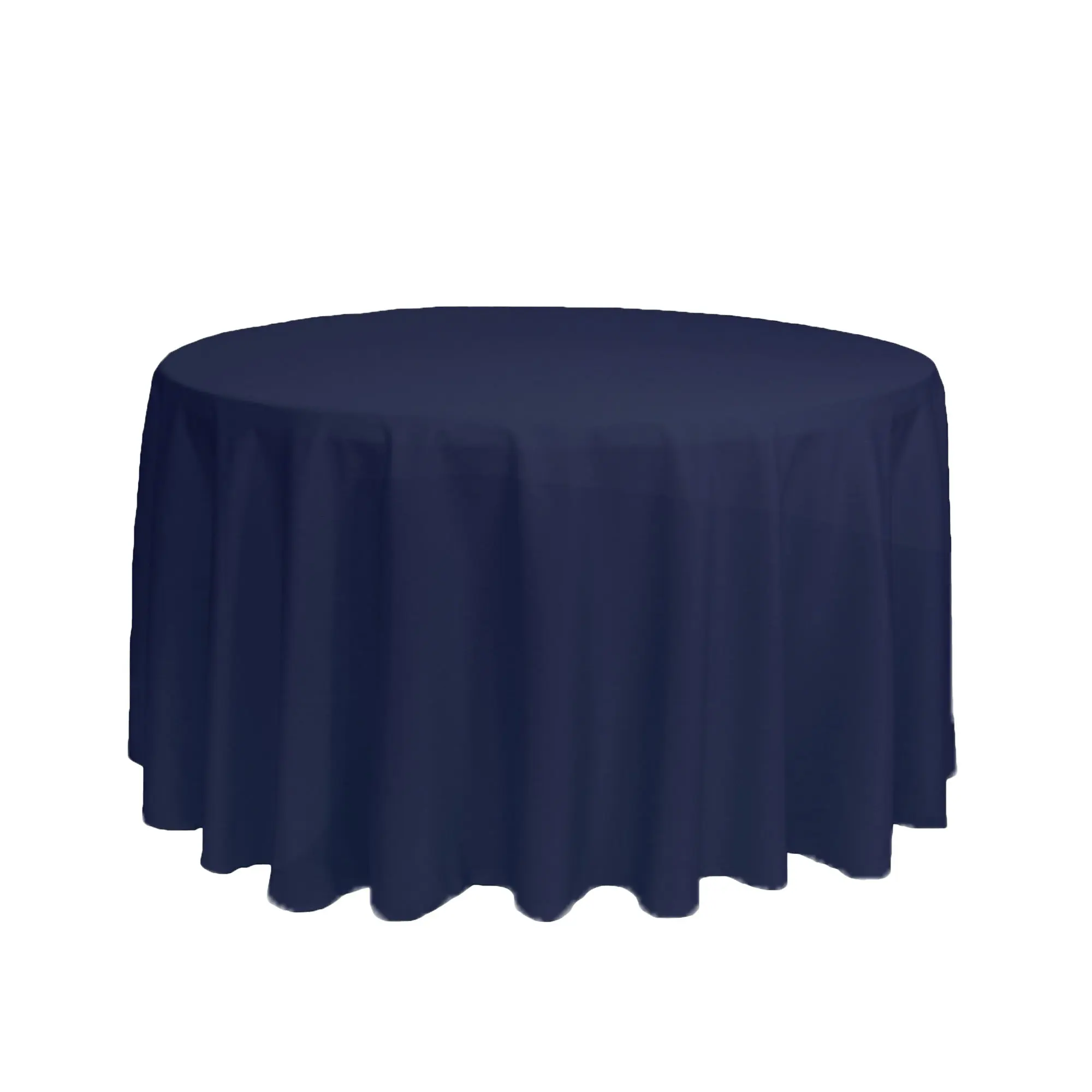 108 inch Polyester Round Tablecloth Navy Blue