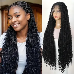 Full Lace Box Braids Wig Synthetic Crochet Hair Braided Wig for Women