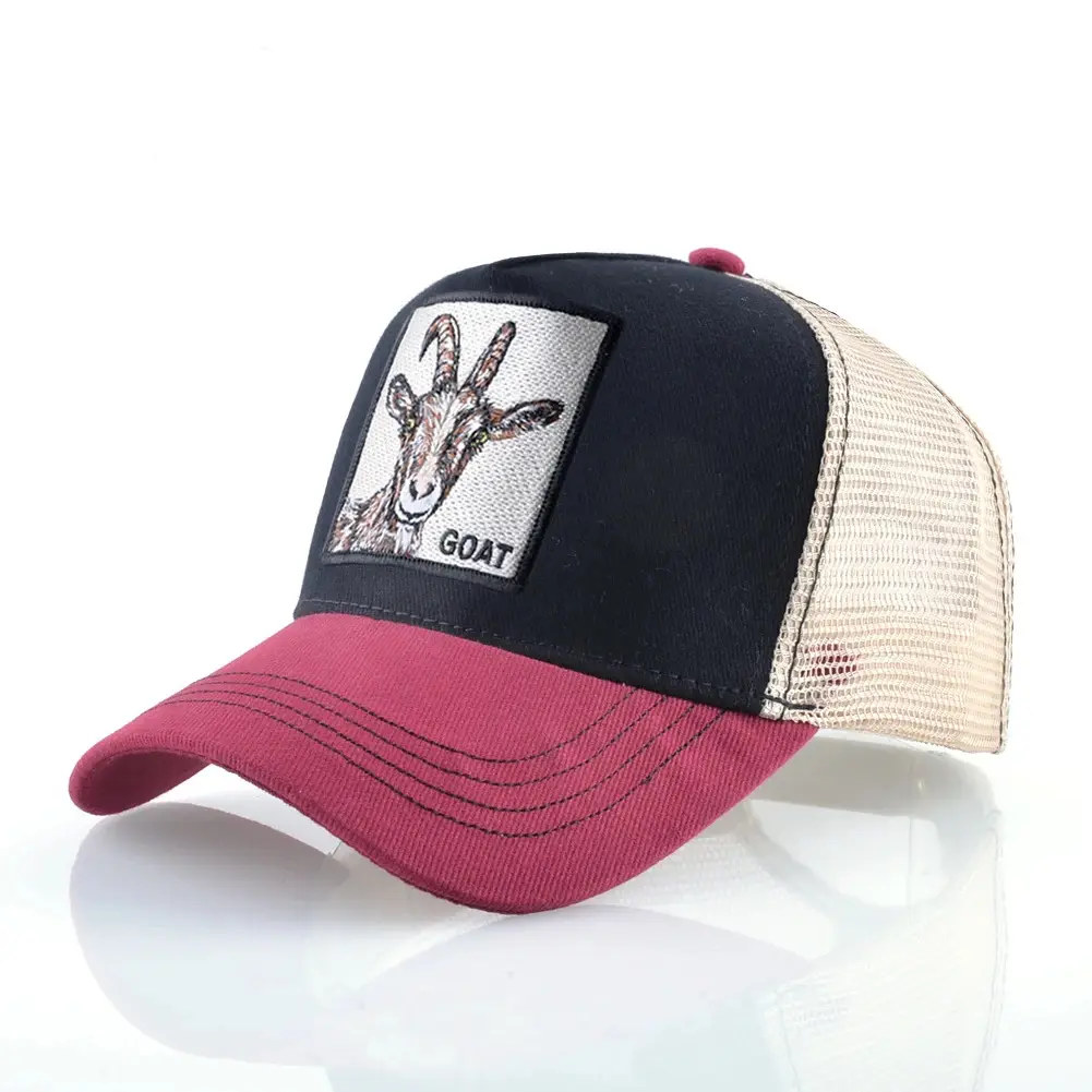 Fashion Trucker Caps With Embroidery Goat Patch Four Seasons  display picture 1