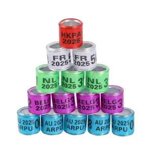 100 anillos de aluminio multicolor para patas de paloma, anillos de pata de paloma, anillos de identificación de plástico con entrenamiento 2025 para identificar pájaros Aluminium Set Lightweight