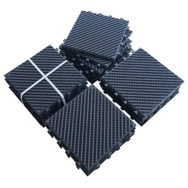 YYDS Patio Interlocking Deck Tiles, 12"x12" Square Composite Decking Tiles, Four Slat Plastic Outdoor Flooring Tile All Weather for Balcony Porch Backyard, (Dark Gray, Pack of 36)