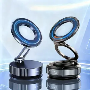 Upgraded Magnetic Adjustable Car Phone Holder, Vacuum Suction Navigation Mount, Foldable Portable Stand, Height Adjustable, Universal Fit, Smartphone Suction Cup, Cell Phone Car Mount