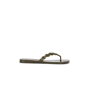 Tory Burch Gemini Link Jelly Flip Flop in Moss Rock