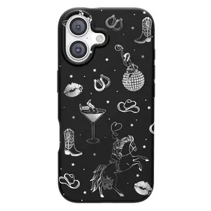 Velvet Caviar Disco Cowgirl iPhone Case, Compatible with iPhone 17-11, Pro Max, Pro Plus and Samsung S25-22, with shockproof protection.