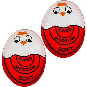 Pack of 2 Red Egg Timer That Goes in Water - Egg Timer for Hard Boiled Eggs and Soft Boiled Eggs, Red Color Fades for Accurate Doneness.