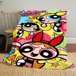 The Powerpuff girls Cartoon 06 pattern printed blanket, blanket for the living room, bedroom, office and lunch break, portable blanket suitable for all four seasons, holiday gift for family and friends, Christmas