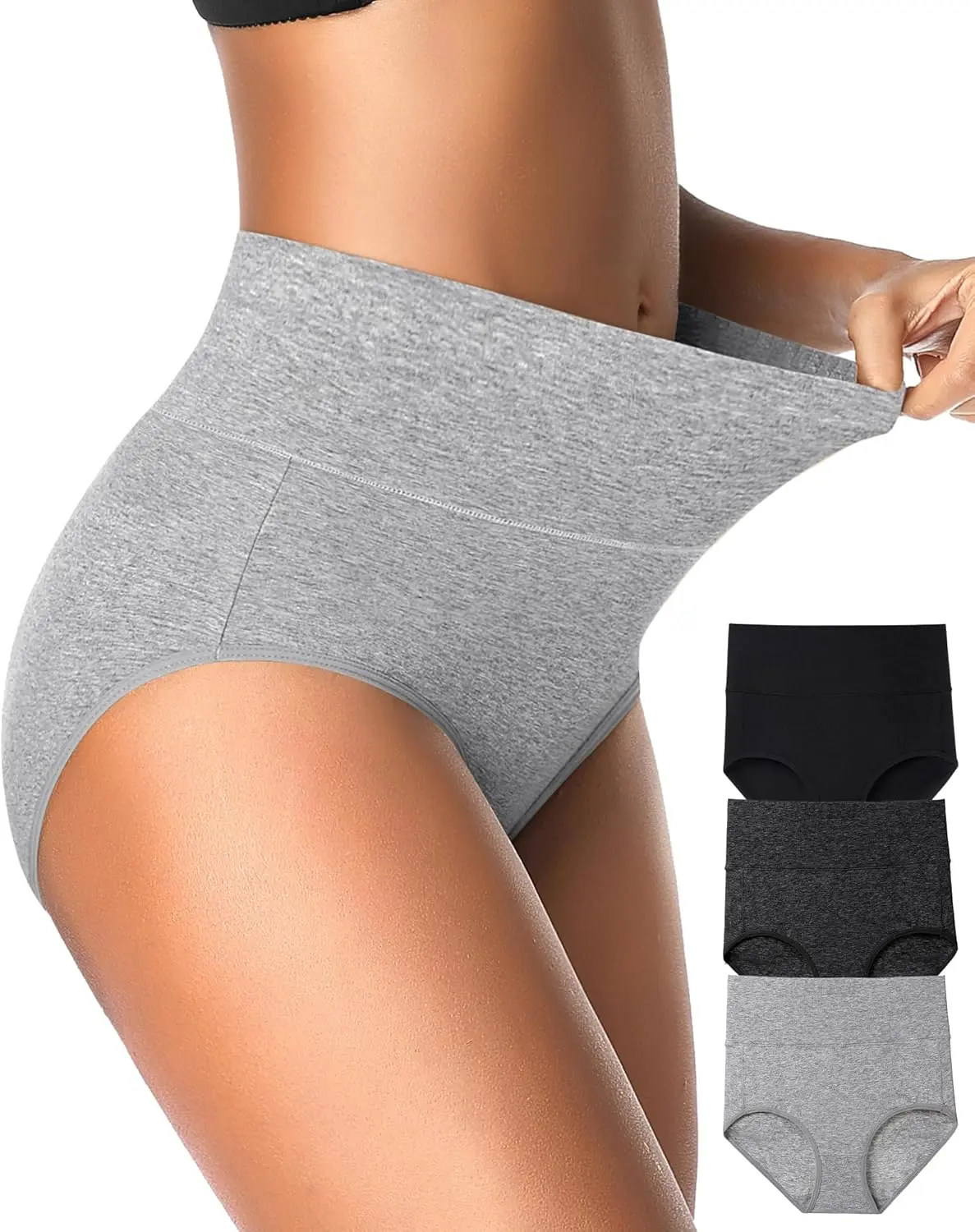 Eiggam Tummy Control Underwear Soft High Waisted underwear Full Coverage Briefs Breathable Postpartum Cotton Womens Panties