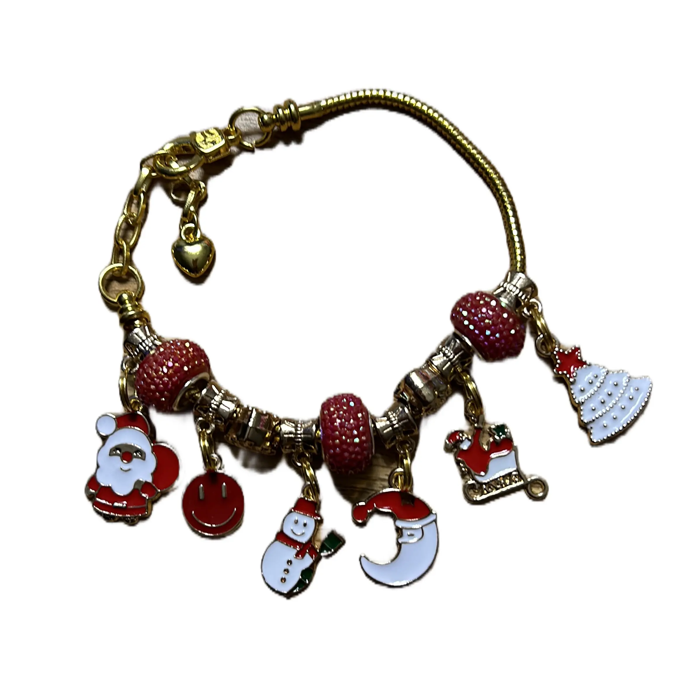 Gold Christmas Troll Bead Bracelet for Women