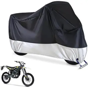 Motorcycle Cover, Waterproof 300D Oxford Fabric All Season Outdoor Motorbike Cover with Lock Holes & Windproof Buckles, Universal Fit for Harley Davidson Honda Suzuki Kawasaki Yamaha, Sun Rain Dust Protection Includes Storage Bag
