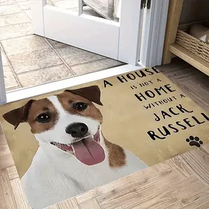 Heavy Duty Jack Russell Terrier Large Print Welcome Mat Wear Resistant Stain Repellent Easy Clean Strong Non Slip Machine Washable Outdoor Rug Great For Entryway Patio Lawn Bathroom Camping Ideal Home Decor For Dog Lovers set water absorbent