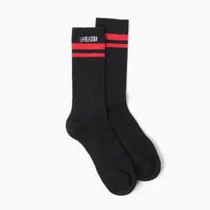 Jeffree Star Black Socks - Mid-Calf Socks with Embroidered Logo & Stripes