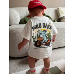 Infant/Toddler Boys Casual T-Shirt | Eye-Catching Graphic Print Round Neck | Soft Short Sleeve Summer Childrenswear | Daily Joy For Your Little One