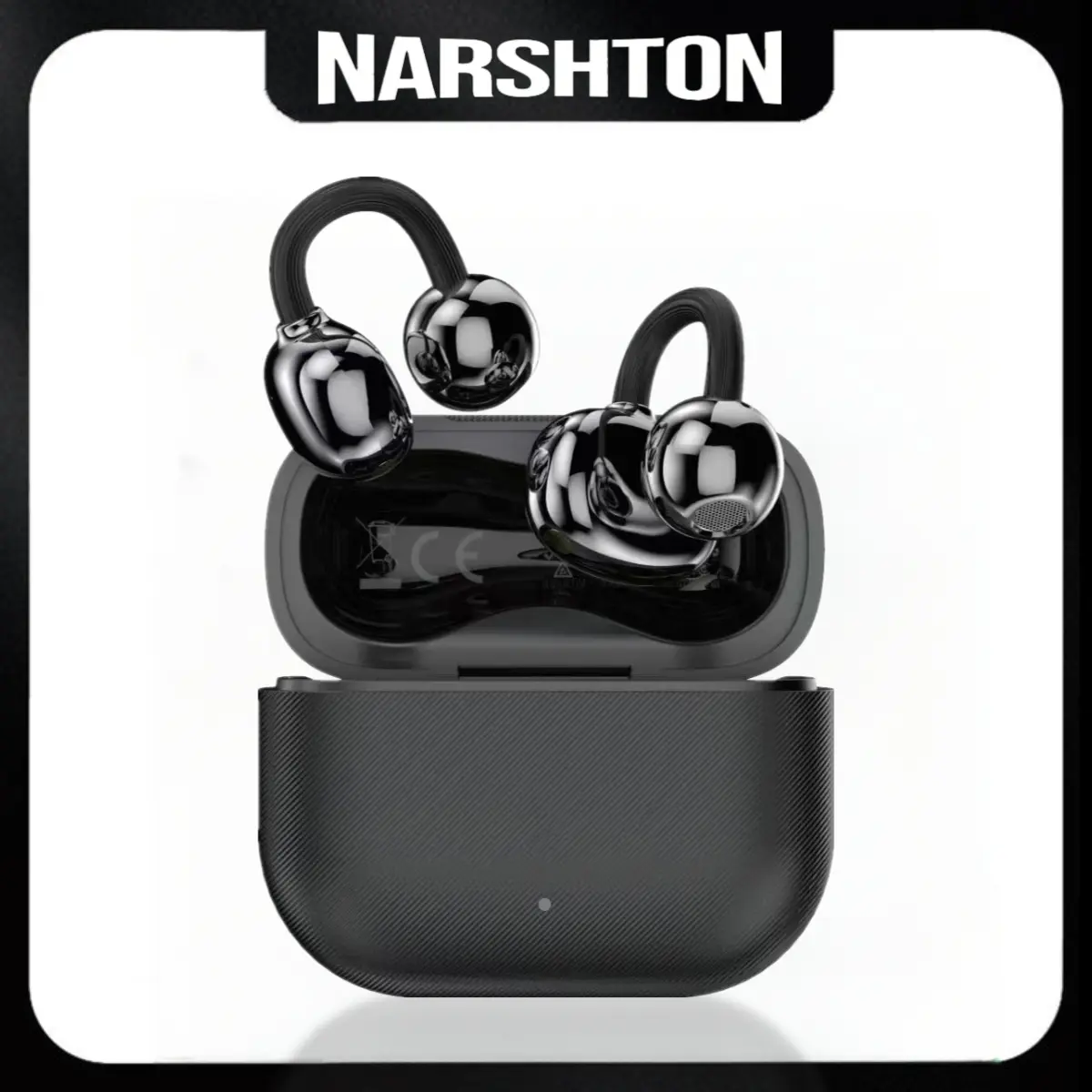 Narshton NE-11S Clip-On Wireless Open-Ear Audio Bone Earbuds - 2026 Bluetooth 6.0, Noise Cancellation, USB Chargeable, DT6.0 Pulse Directional Tech, 360° ACS Panoramic Audio, IPX5 Waterproof, Stable Connection for Sports & Music (Custom Card Compatible),