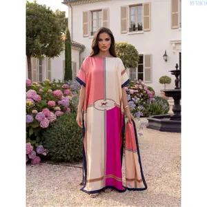 Women's Luxury Equestrian Style Silky Robe Set, Chic Fashion Long Dress & Scarf, Beach Outdoor Sun Protection Matching Set