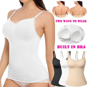 Women Body Shaper Soft Tank Removable Pad Camisole with Comfortable Fit and Stretchy Design Plus Size Padded Vest Ideal for Daily Wear