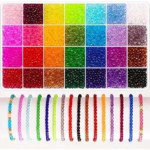 5320 count   Beads for  Making, Round Faceted Bicone  Beads in 28 Colors (4 MM)