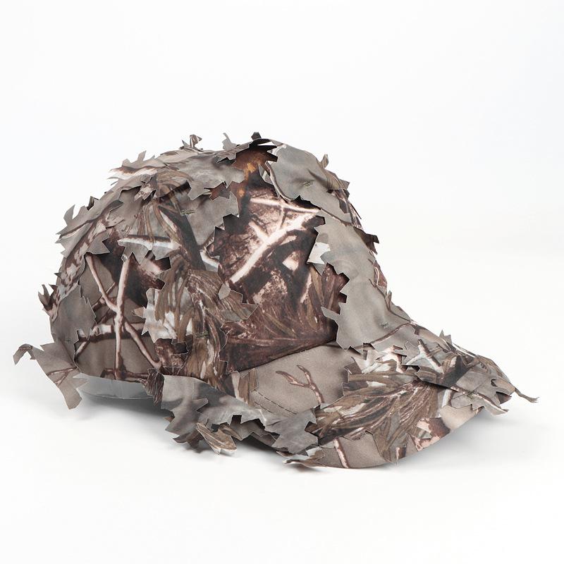 Leaf-Patterned Bionic Camouflage Baseball Cap — American-Style Outdoor Training & Jungle Concealment Hat with Curved Brim and Soft Crown